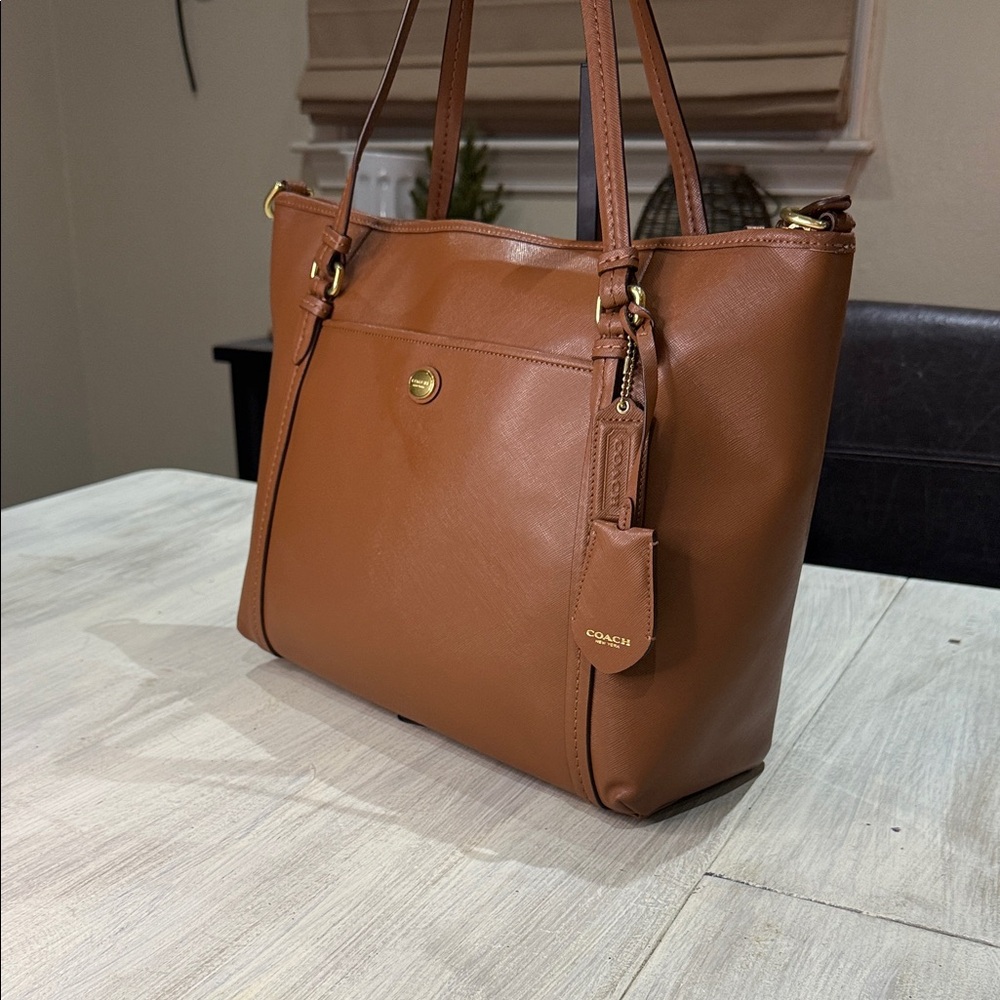 Coach Tan Leather Tote/Crossbody Bag